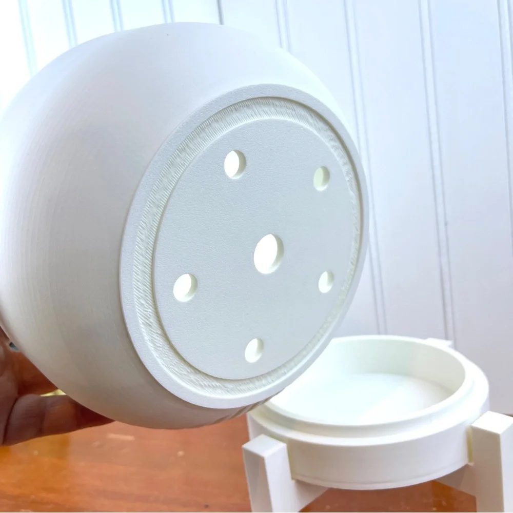 Narvo Planter Pot , Indoor Flower Pot w/ Drainage Hole & Drip Tray - Picture 8 of 10